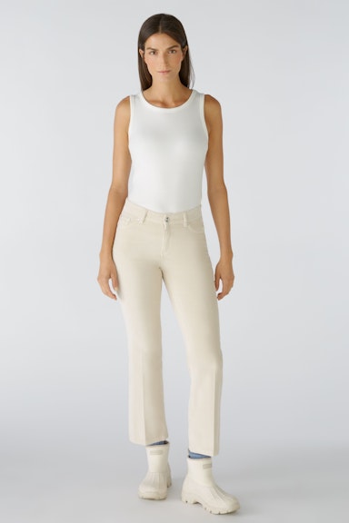 Bild 5 von Corduroy trousers EASY KICK mid waist, cropped in light beige mel | Oui