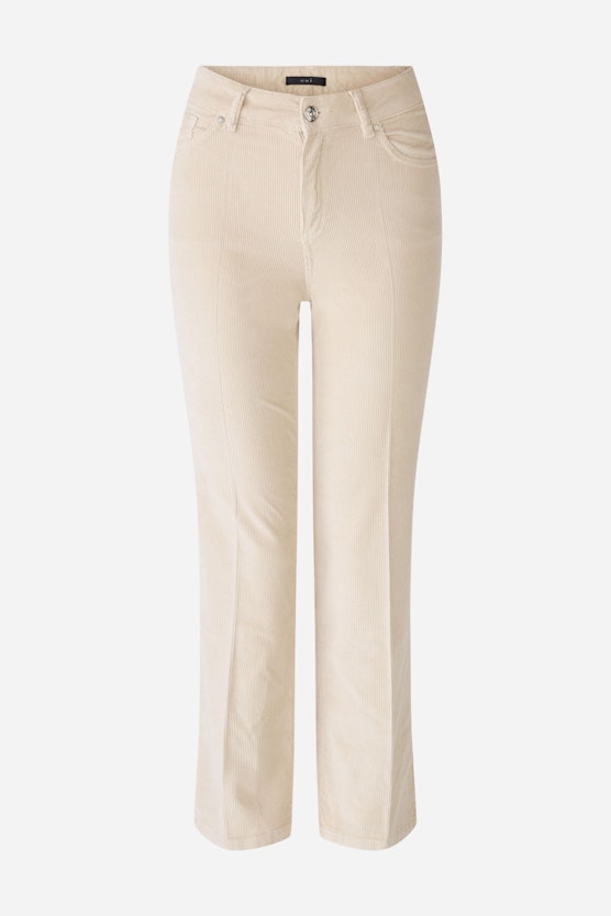 Corduroy trousers EASY KICK mid waist, cropped
