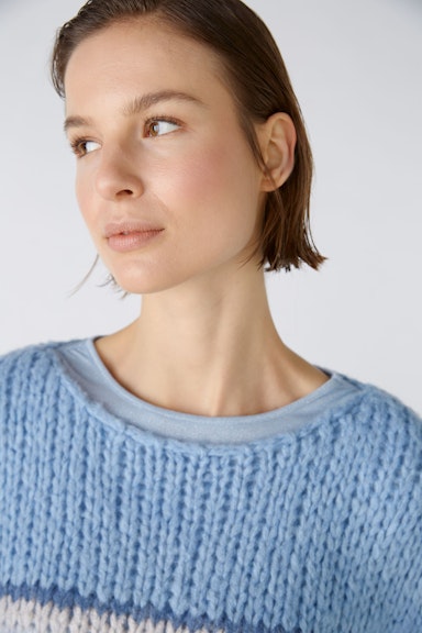 Bild 4 von Jumper with wool and mohair in blue blue | Oui