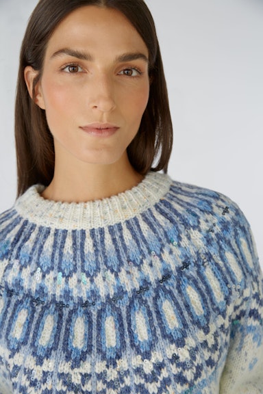 Bild 4 von Raglan jumper with wool content in ltblue blue | Oui