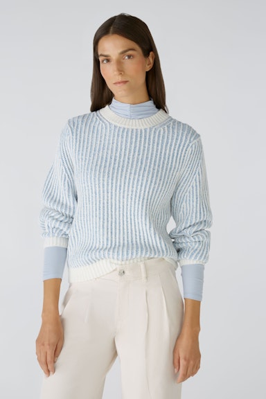 Bild 2 von Pullover Baumwollmischung in offwhite blue | Oui