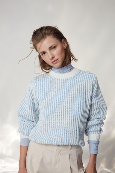 Bild 5 von Pullover Baumwollmischung in offwhite blue | Oui