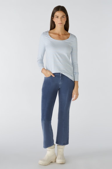 Bild 2 von Long-sleeved shirt cotton-modal blend in white blue | Oui