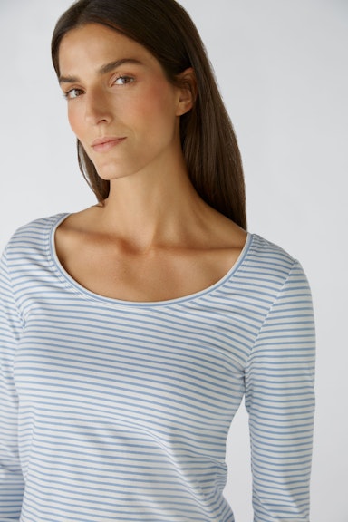 Bild 4 von Long-sleeved shirt cotton-modal blend in white blue | Oui