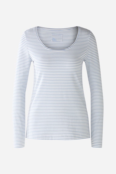 Bild 6 von Long-sleeved shirt cotton-modal blend in white blue | Oui