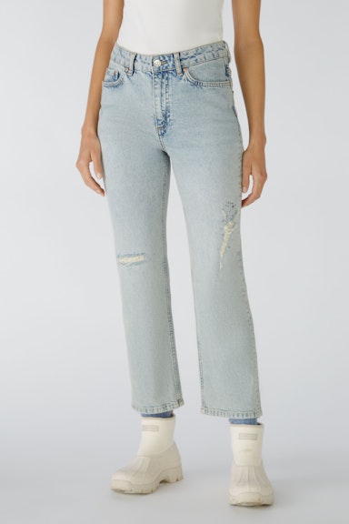 Bild 2 von Jeans TAPPERED FIT Mid waist , cropped in blue denim | Oui
