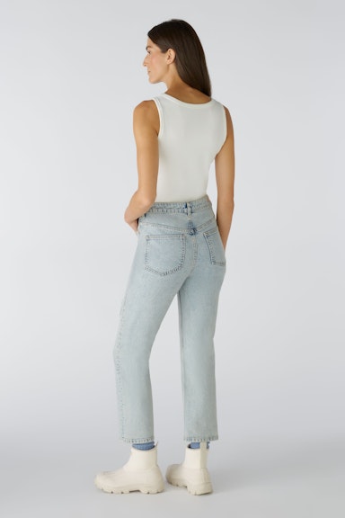 Bild 3 von Jeans TAPPERED FIT Mid waist , cropped in blue denim | Oui