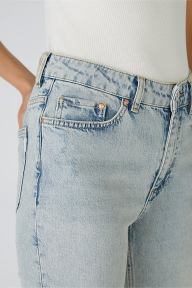 Bild 5 von TAPPERED FIT jeans mid waist , cropped in blue denim | Oui
