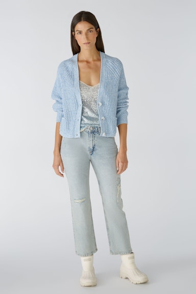 Bild 1 von Jeans TAPPERED FIT Mid waist , cropped in blue denim | Oui