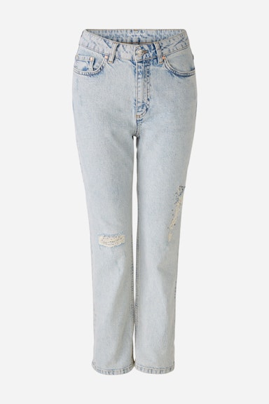 Bild 7 von Jeans TAPPERED FIT Mid waist , cropped in blue denim | Oui