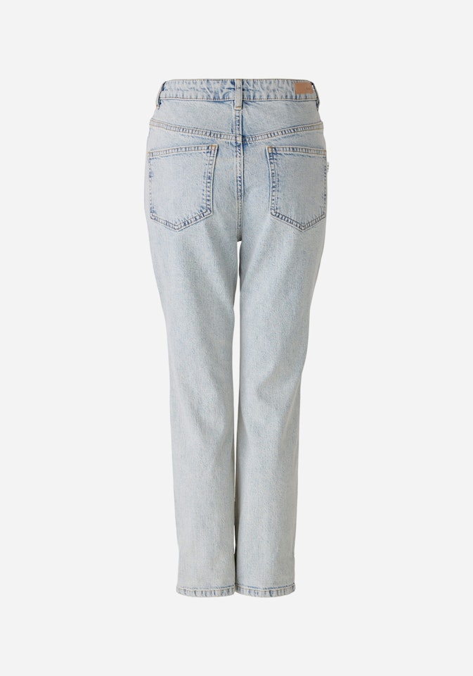 Bild 8 von Jeans TAPPERED FIT Mid waist , cropped in blue denim | Oui