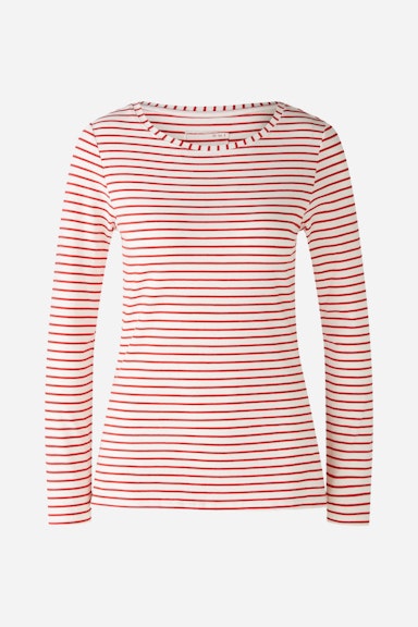 Bild 5 von SUMIKO Long-sleeved shirt elasticated cotton-modal blend in white red | Oui