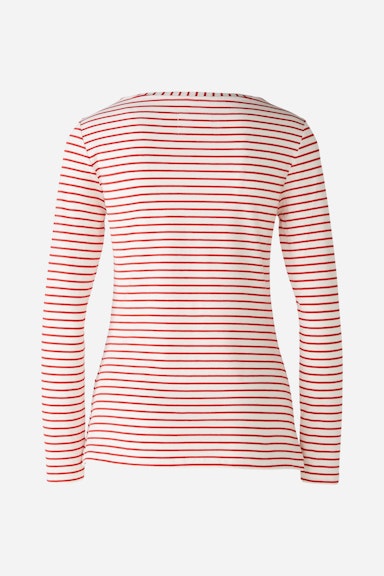 Bild 6 von SUMIKO Long-sleeved shirt elasticated cotton-modal blend in white red | Oui