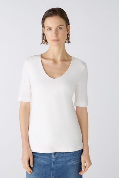 Bild 2 von T-Shirt elastische Cotton-Modalqualität in cloud dancer | Oui