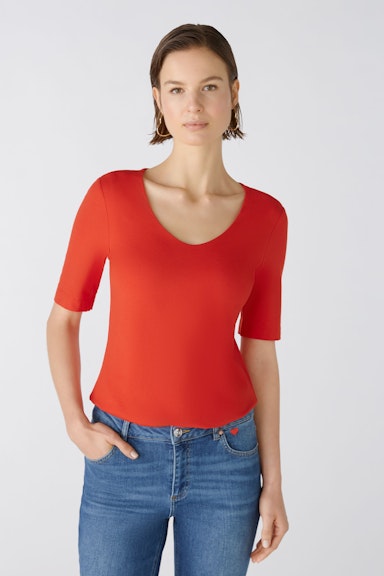 Bild 2 von T-Shirt elastische Cotton-Modalqualität in aura orange | Oui