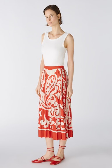 Bild 5 von Midi skirt silky Touch quality in red white | Oui