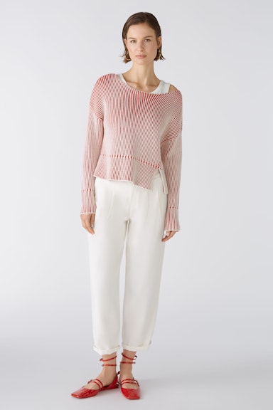Bild 1 von Trousers THE RELAXED mid waist, cropped, tapered fit in offwhite | Oui