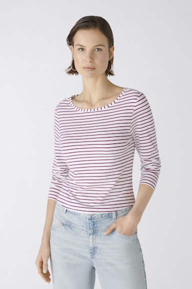 Bild 2 von SUMIKO Long-sleeved shirt elasticated cotton-modal blend in white violett | Oui