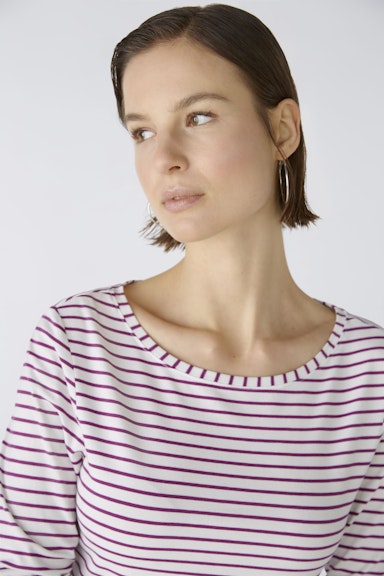 Bild 4 von SUMIKO Long-sleeved shirt elasticated cotton-modal blend in white violett | Oui