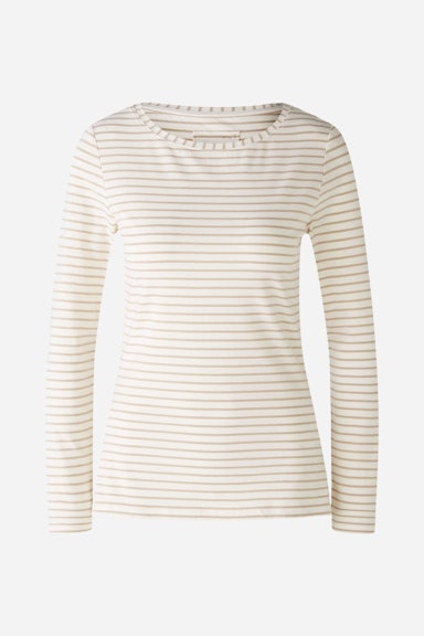Bild 1 von SUMIKO Long-sleeved shirt elasticated cotton-modal blend in white camel | Oui