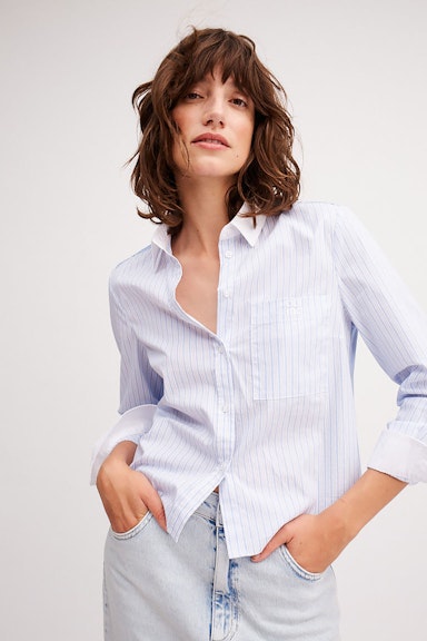 Bild 6 von Shirt blouse cotton blend in lt blue white | Oui