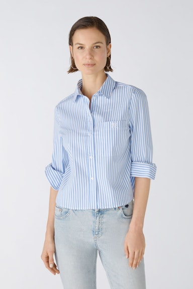 Bild 2 von Shirt blouse elastic cotton blend in blue white | Oui