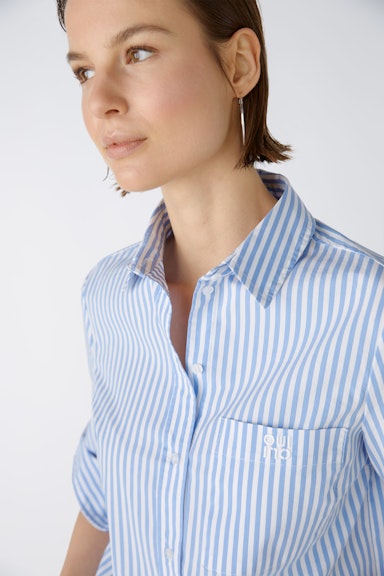 Bild 4 von Shirt blouse elastic cotton blend in blue white | Oui