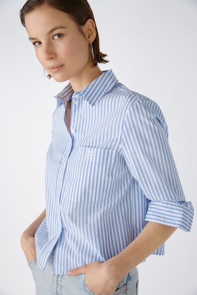 Bild 6 von Shirt blouse elastic cotton blend in blue white | Oui