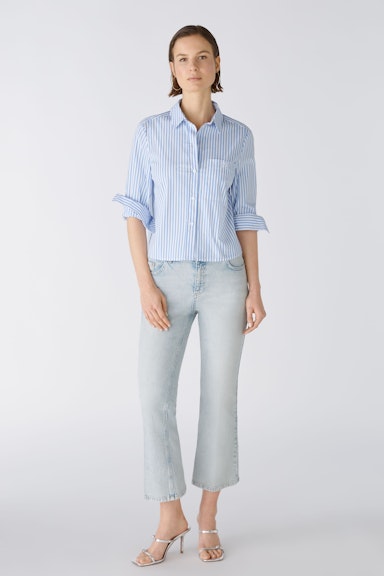 Bild 1 von Shirt blouse elastic cotton blend in blue white | Oui