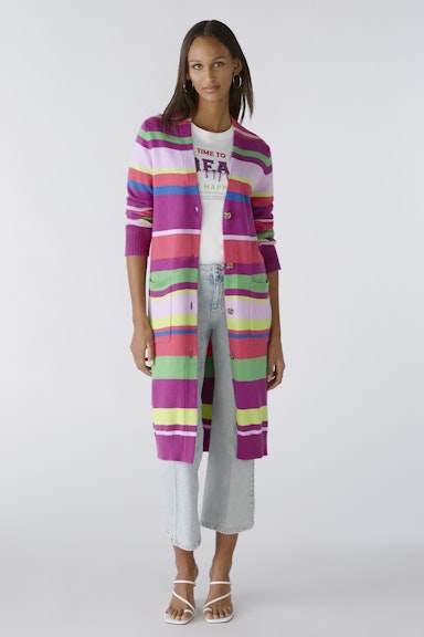 Bild 1 von Knitted coat with cotton and viscose in lilac green | Oui