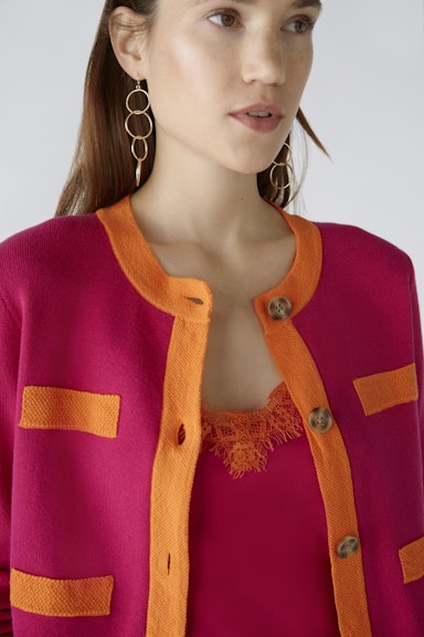 Bild 4 von Strickjacke Baumwollmischung in pink orange | Oui