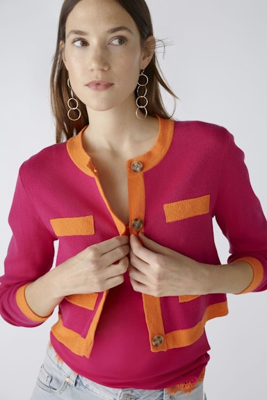 Bild 5 von Cardigan cotton blend in pink orange | Oui