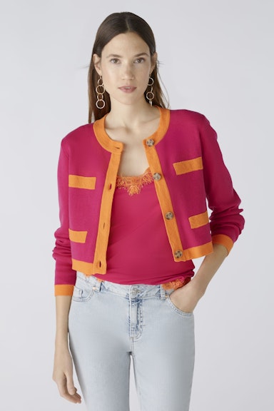 Bild 1 von Strickjacke Baumwollmischung in pink orange | Oui