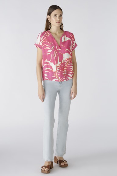 Bild 2 von Blouse shirt viscose patch in pink white | Oui