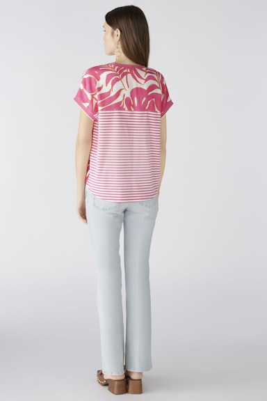 Bild 4 von Blouse shirt viscose patch in pink white | Oui
