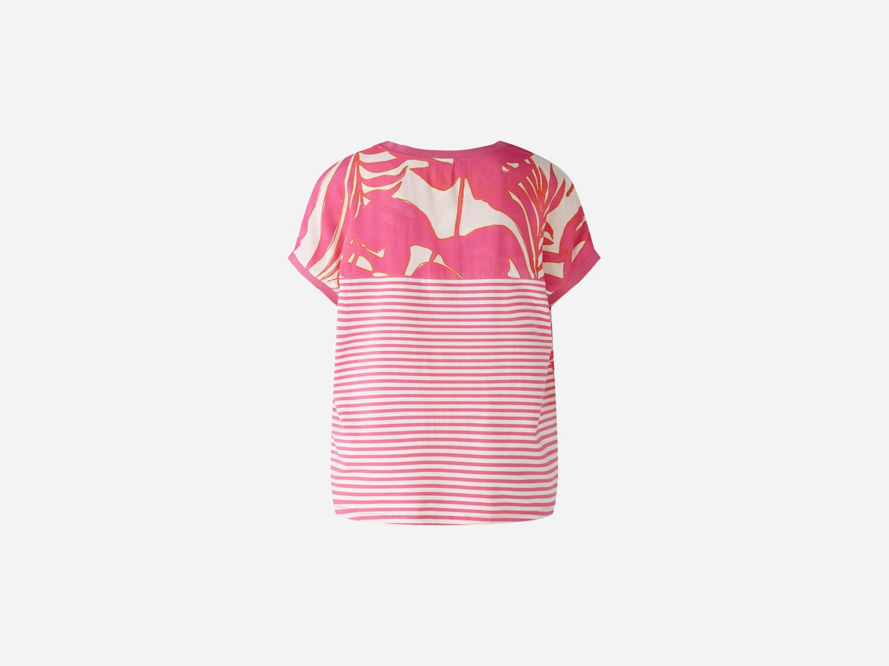 Bild 7 von Blouse shirt viscose patch in pink white | Oui