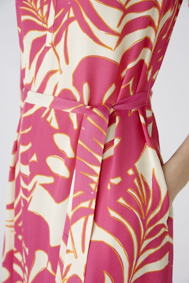 Bild 5 von Tunic dress viscose satin in pink white | Oui