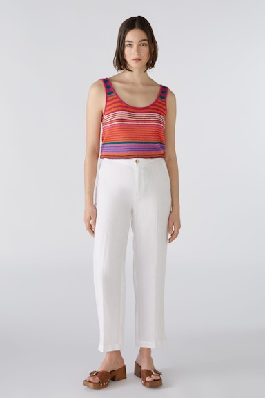Bild 2 von Linen trousers mid waist , cropped in optic white | Oui