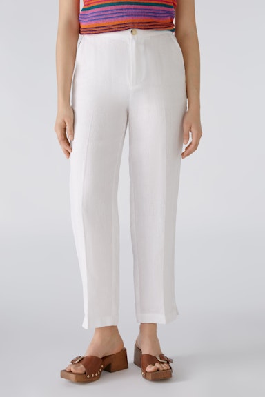 Bild 3 von Linen trousers mid waist , cropped in optic white | Oui