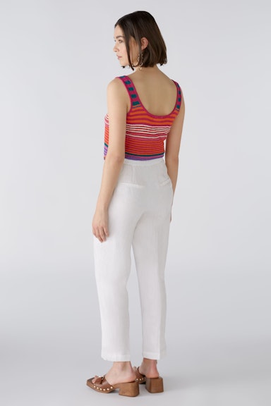Bild 4 von Linen trousers mid waist , cropped in optic white | Oui