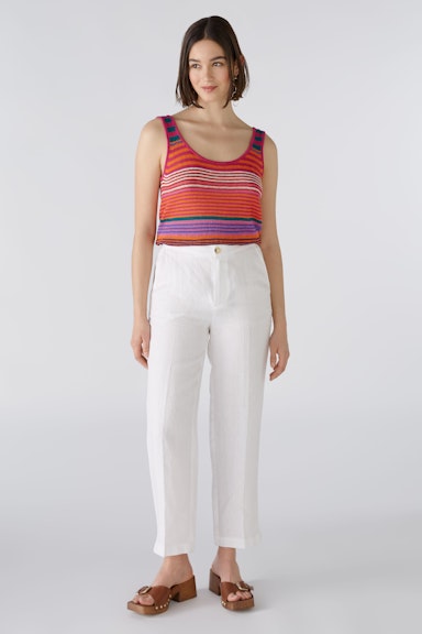 Bild 1 von Linen trousers mid waist , cropped in optic white | Oui