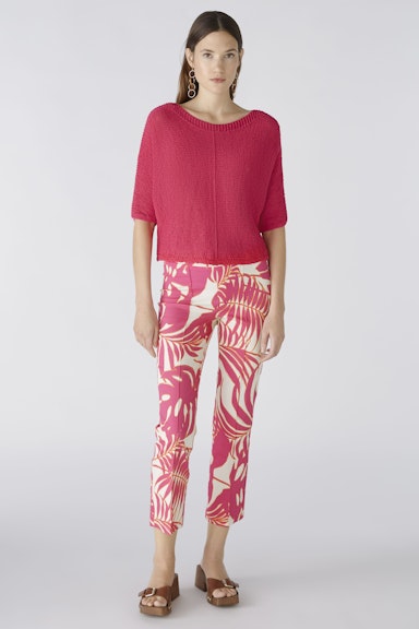 Bild 1 von Trousers elasticated gabardine in pink white | Oui