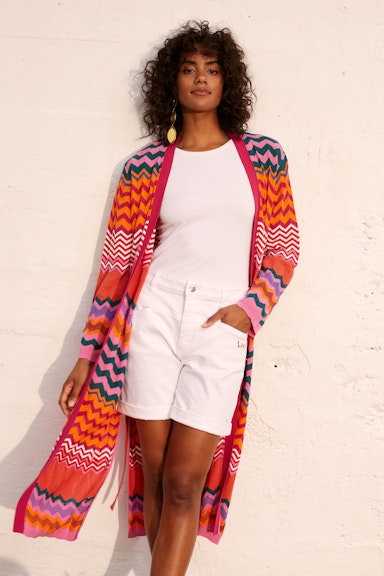 Bild 6 von Knitted coat 100% cotton in pink orange | Oui