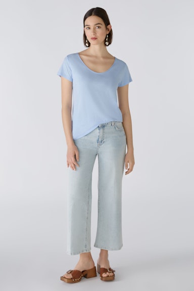 Bild 2 von T-Shirt Baumwoll-Viskosemischung in light blue | Oui
