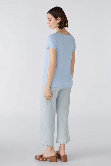 Bild 3 von T-shirt cotton viscose blend in light blue | Oui