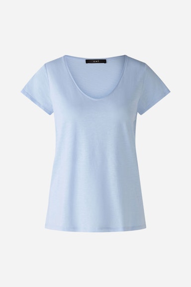 Bild 6 von T-shirt cotton viscose blend in light blue | Oui
