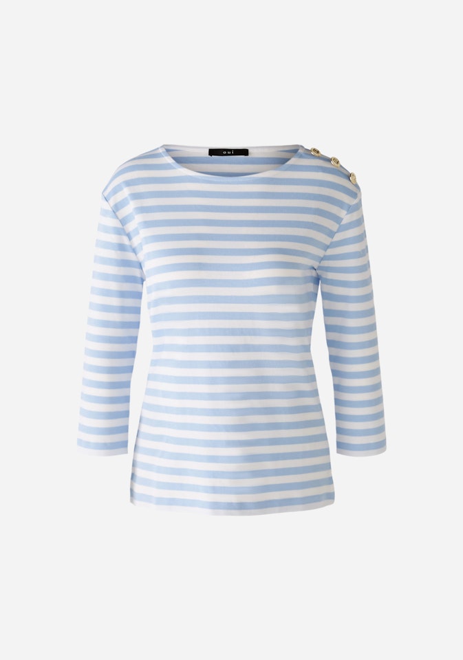 Bild 1 von T-Shirt 100% Baumwolle in offwhite blue | Oui