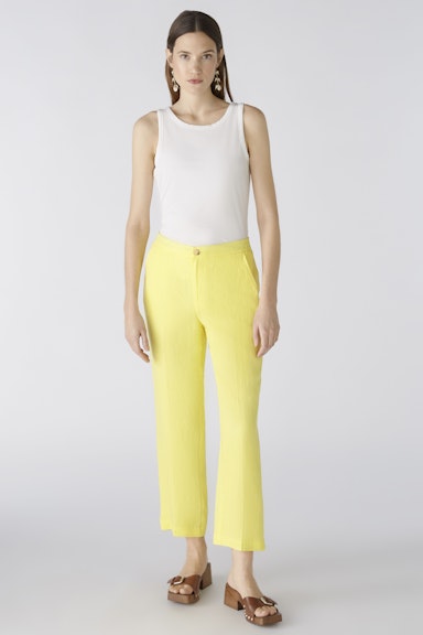 Bild 6 von Linen trousers mid waist , cropped in yellow | Oui
