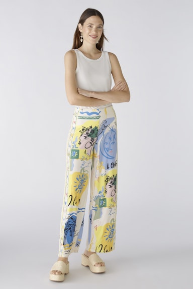 Bild 5 von Marlene trousers silky Touch quality in yellow blue | Oui