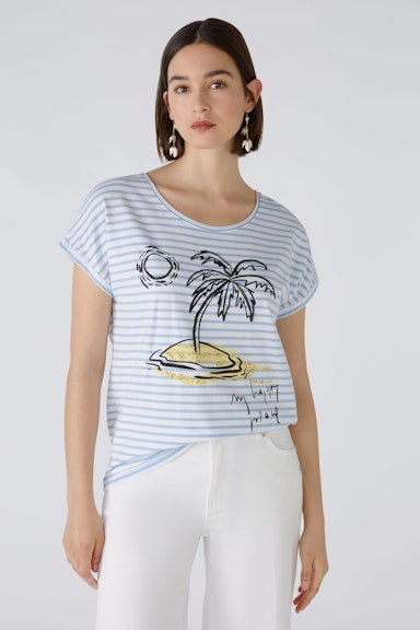 Bild 2 von T-Shirt elastische Cotton-Modalqualität in offwhite blue | Oui